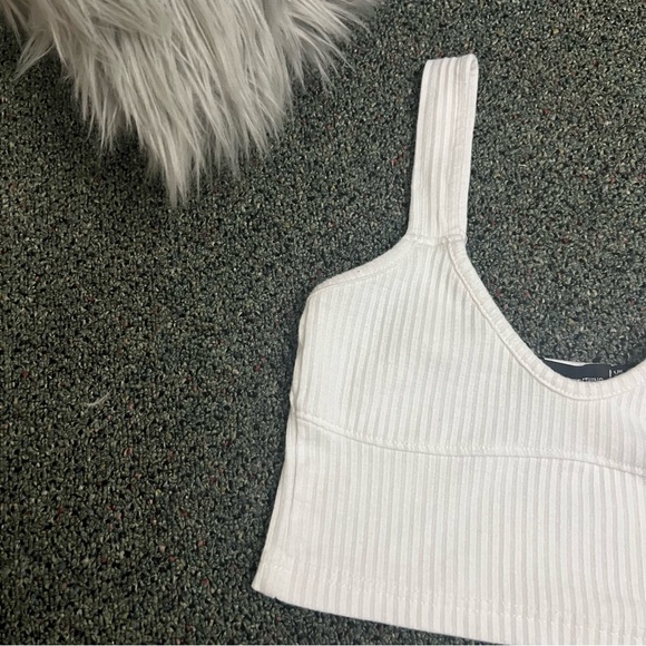 PREETYLITTLETHING White Underline Boning Style Corset Tank Top Casual Shirt Sz 4 - Picture 2 of 15